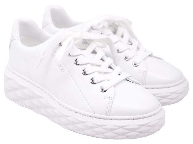 Sneakers Jimmy Choo Diamond Light Maxi/ F in pelle bianca Bianco Crudo - vista 3