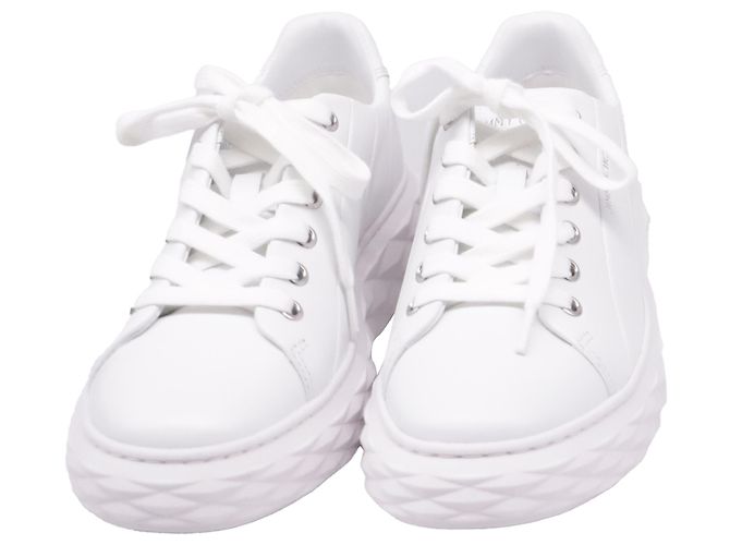 Sneakers Jimmy Choo Diamond Light Maxi/ F in pelle bianca Bianco Crudo - vista 6