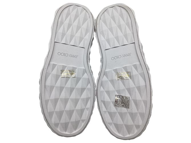 Sneakers Jimmy Choo Diamond Light Maxi/ F in pelle bianca Bianco Crudo - vista 8