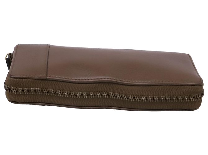 Cartera larga con cremallera Gucci Interlocking G en piel marrón Castaño Roja - vista 5