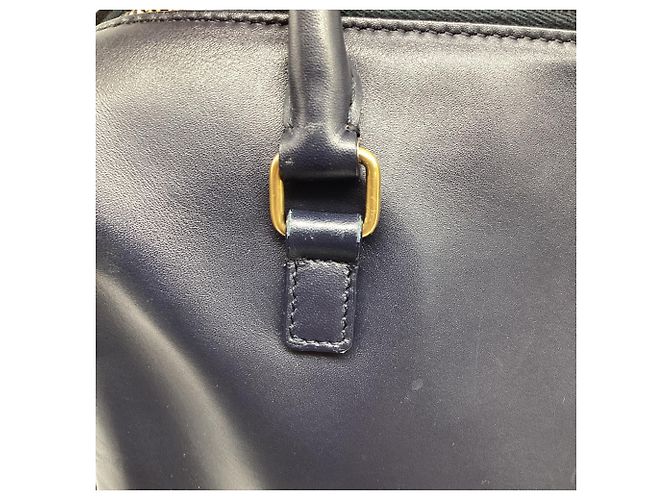 Autre Marque Borsa Baby Duffle Saint Laurent in pelle di vitello blu navy - vista 10