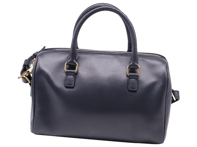 Autre Marque Borsa Baby Duffle Saint Laurent in pelle di vitello blu navy - vista 4