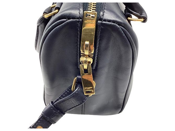 Autre Marque Borsa Baby Duffle Saint Laurent in pelle di vitello blu navy - vista 6