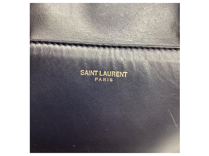Autre Marque Borsa Baby Duffle Saint Laurent in pelle di vitello blu navy - vista 7