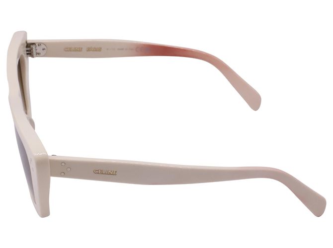 Céline Gafas de sol de ojo de gato Celine en acetato marfil Blanco Crudo - vista 2