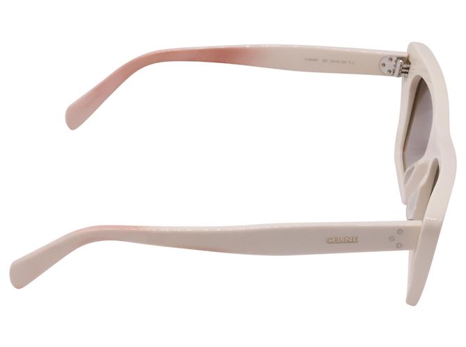 Céline Gafas de sol de ojo de gato Celine en acetato marfil Blanco Crudo - vista 3