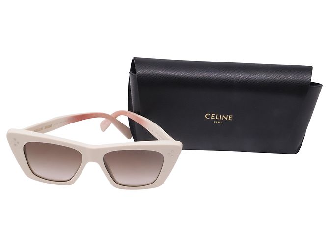Céline Gafas de sol de ojo de gato Celine en acetato marfil Blanco Crudo - vista 5