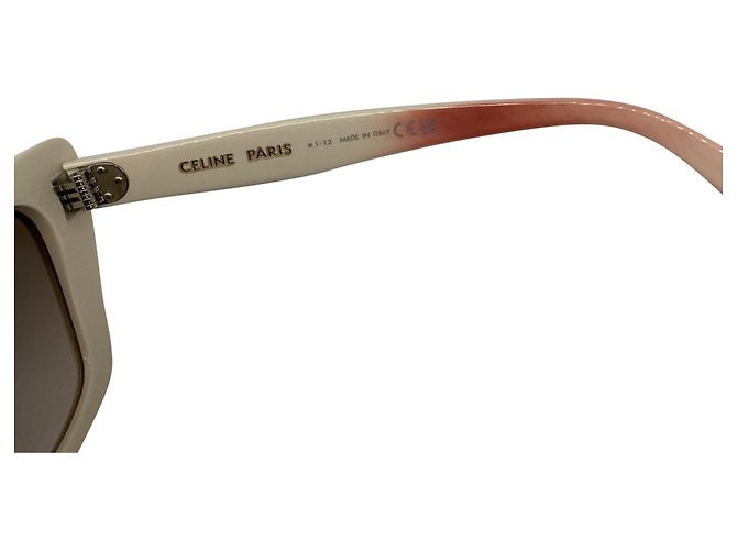 Céline Gafas de sol de ojo de gato Celine en acetato marfil Blanco Crudo - vista 7