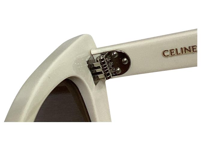 Céline Gafas de sol de ojo de gato Celine en acetato marfil Blanco Crudo - vista 8