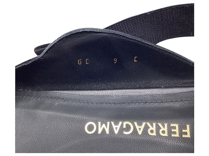 Salvatore Ferragamo Ballerine slingback Vaina Ferragamo in pelle nera Nero - vista 10