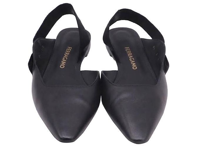 Salvatore Ferragamo Ballerine slingback Vaina Ferragamo in pelle nera Nero - vista 2