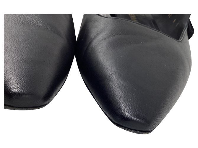 Salvatore Ferragamo Ballerine slingback Vaina Ferragamo in pelle nera Nero - vista 9