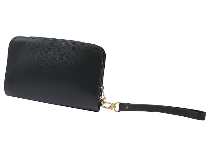 Pochette da polso Louis Vuitton con chiusura lampo integrale in pelle verde - vista 2