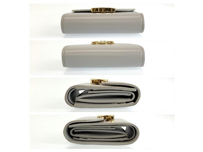 Céline Celine Small Flap Wallet Triomphe Grigio - vista 10