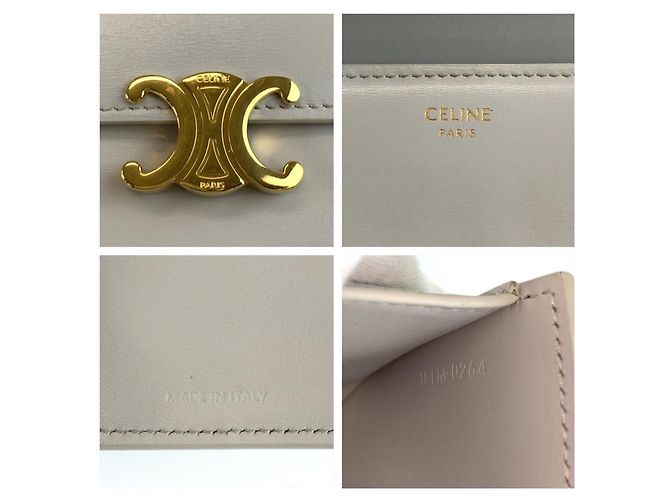 Céline Celine Small Flap Wallet Triomphe Grigio - vista 3