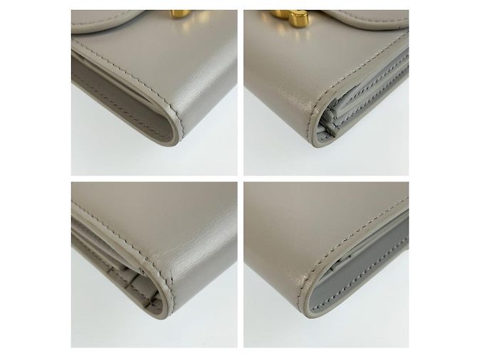 Céline Celine Small Flap Wallet Triomphe Grigio - vista 7