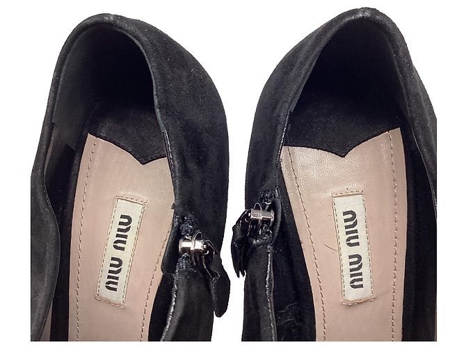 Stivaletti Miu Miu in camoscio nero - vista 10