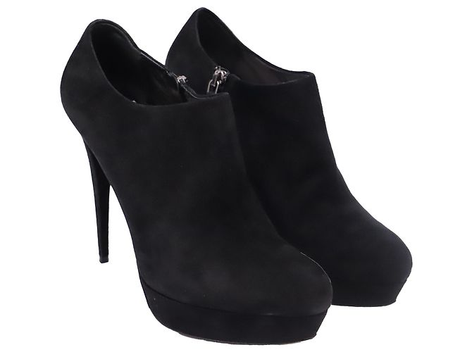 Stivaletti Miu Miu in camoscio nero - vista 3