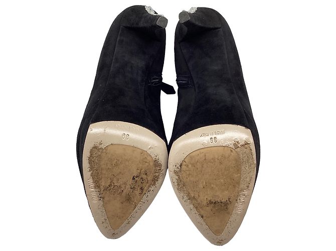Stivaletti Miu Miu in camoscio nero - vista 8