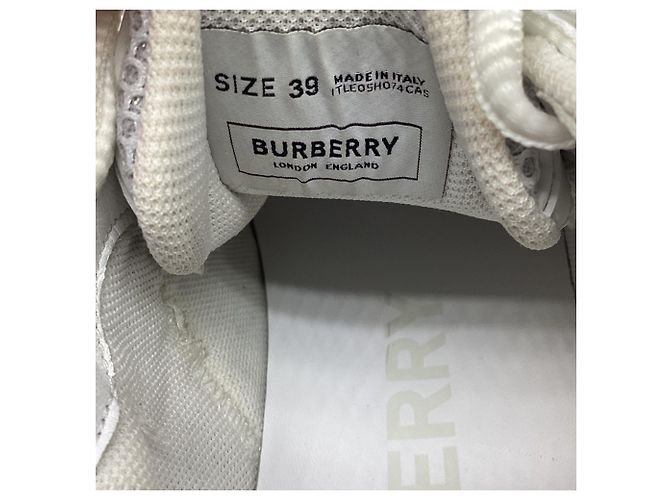 Sneakers basse Burberry Sean in nylon bianco Crudo - vista 10