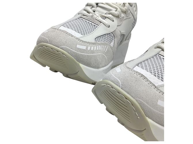 Sneakers basse Burberry Sean in nylon bianco Crudo - vista 13