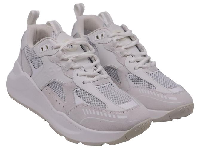 Sneakers basse Burberry Sean in nylon bianco Crudo - vista 3