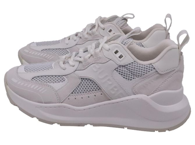 Sneakers basse Burberry Sean in nylon bianco Crudo - vista 4