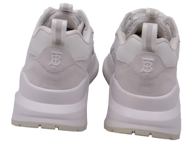 Sneakers basse Burberry Sean in nylon bianco Crudo - vista 5