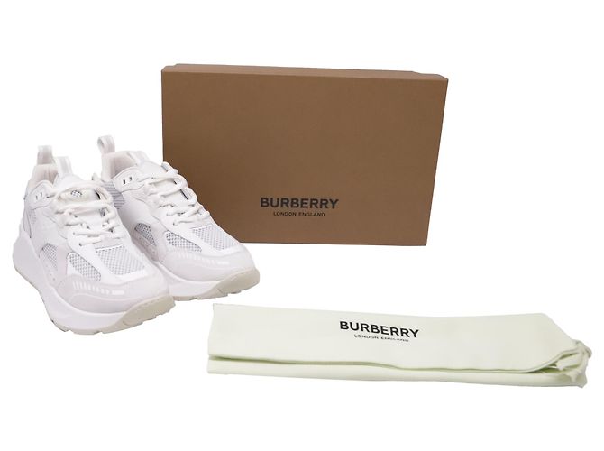 Sneakers basse Burberry Sean in nylon bianco Crudo - vista 6