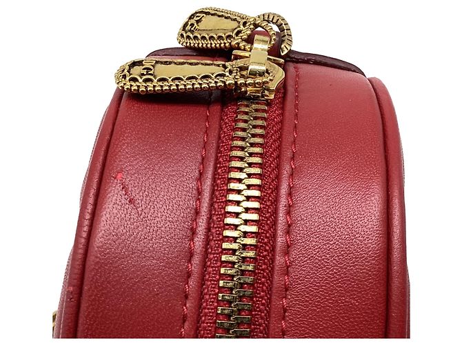 Bolsa de couro em forma de coração Dolce & Gabbana Devotion em couro vermelho Bordeaux - vista 10