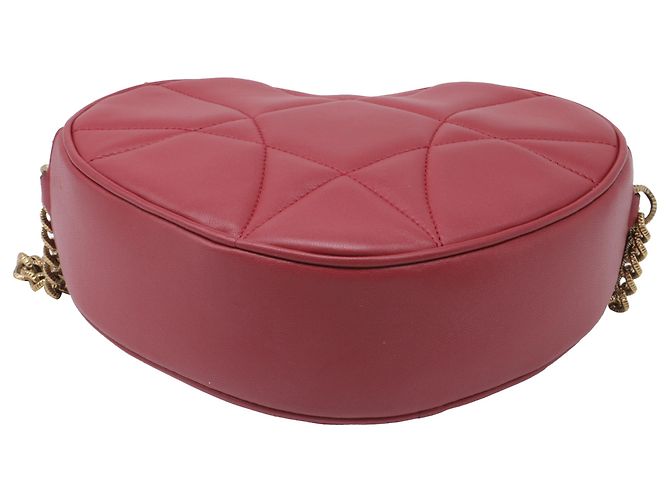 Bolsa de couro em forma de coração Dolce & Gabbana Devotion em couro vermelho Bordeaux - vista 6