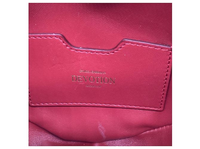 Bolsa de couro em forma de coração Dolce & Gabbana Devotion em couro vermelho Bordeaux - vista 7