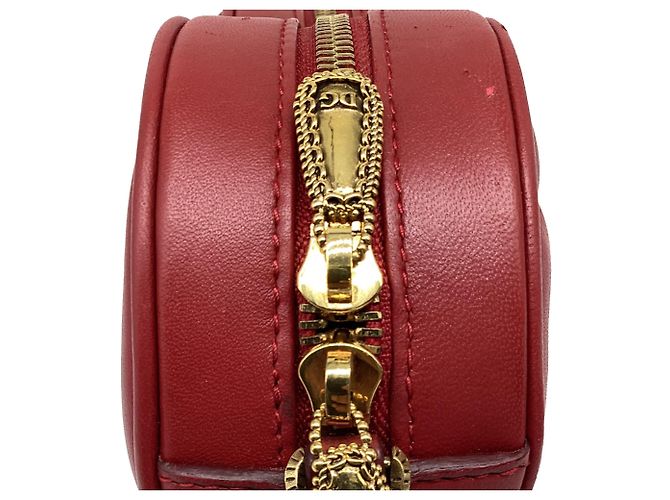 Bolsa de couro em forma de coração Dolce & Gabbana Devotion em couro vermelho Bordeaux - vista 9