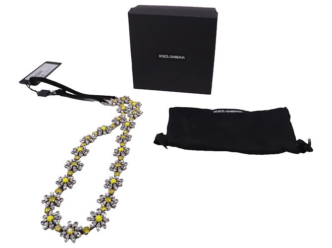 Cintura in vita Dolce & Gabbana Daisy in cristallo giallo - vista 3