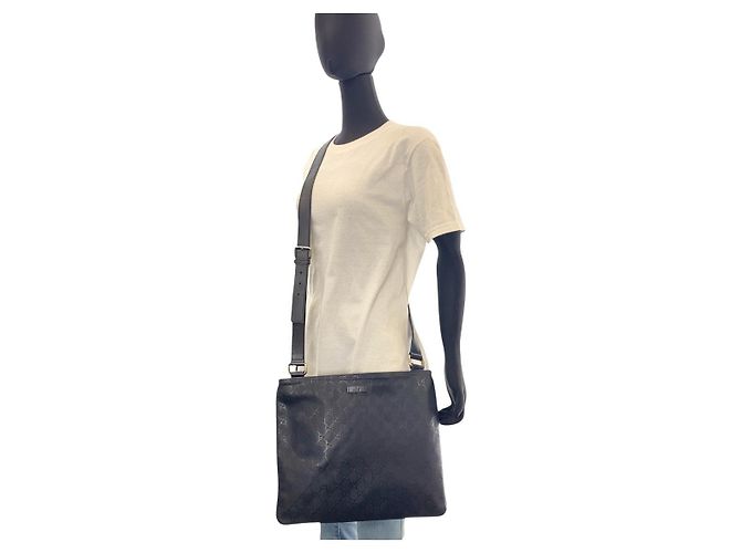 Borsa Messenger Gucci GG Stampata Blu - vista 7
