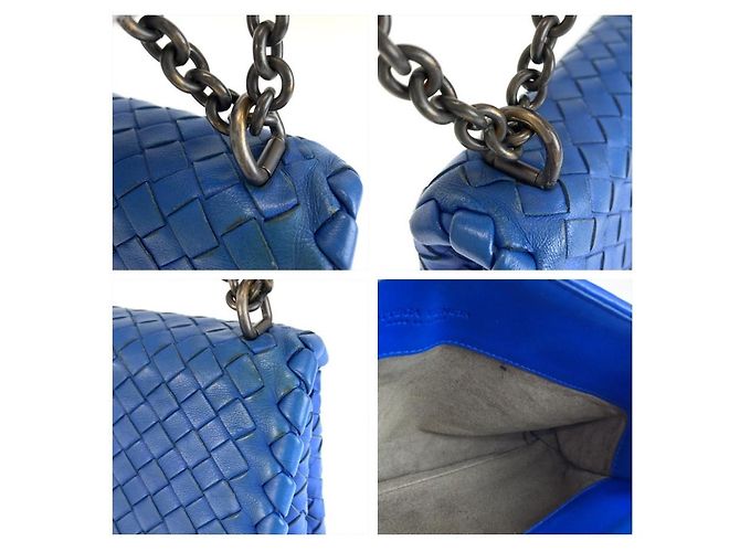 Borsa a tracolla Bottega Veneta Intrecciato Olympia con catena - vista 5