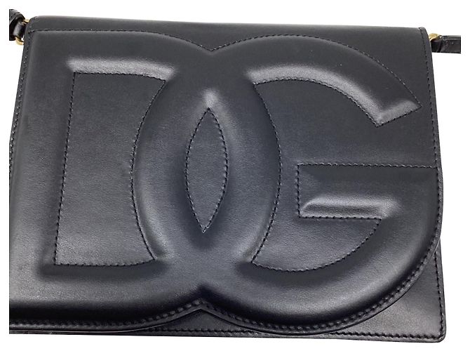 Borsa a tracolla Dolce & Gabbana DG Logo in pelle di vitello nera Nero - vista 10