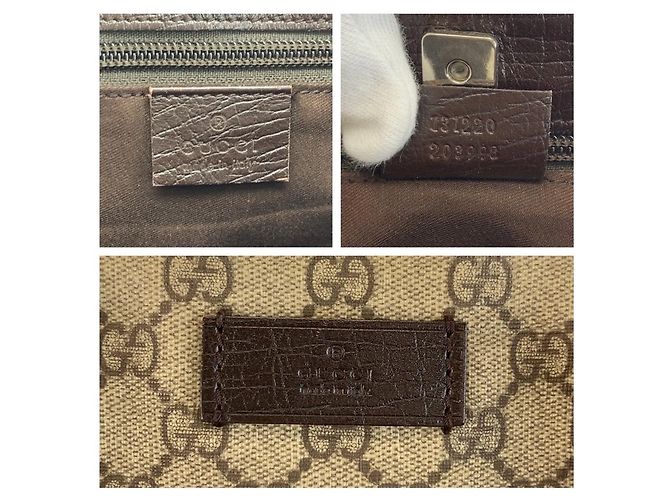 Borsa Tote Gucci GG Supreme Marrone - vista 3