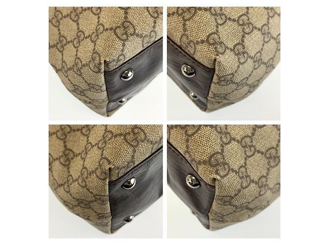 Borsa Tote Gucci GG Supreme Marrone - vista 4