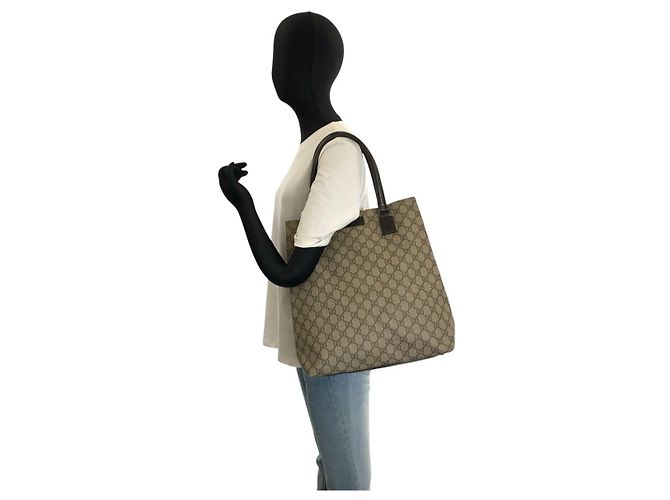 Borsa Tote Gucci GG Supreme Marrone - vista 6