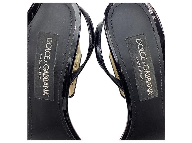 Dolce & Gabbana DG Heel Ankle Strap Sandals in Black Leather - view 11