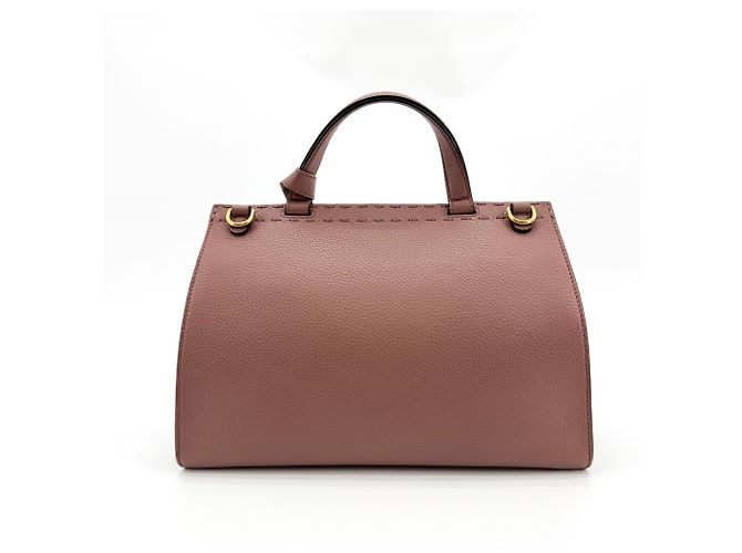 Gucci GG Marmont Top Handle Leather Mini Rosa - vista 2