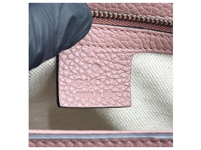 Gucci GG Marmont Top Handle Leather Mini Rosa - vista 6