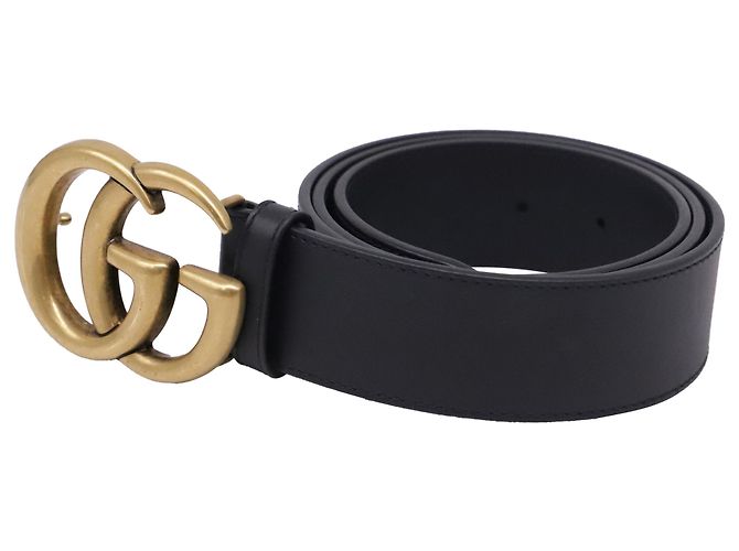 Cinturón Gucci GG Marmont con hebilla en cuero negro - vista 2