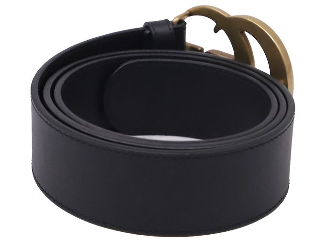 Cinturón Gucci GG Marmont con hebilla en cuero negro - vista 3