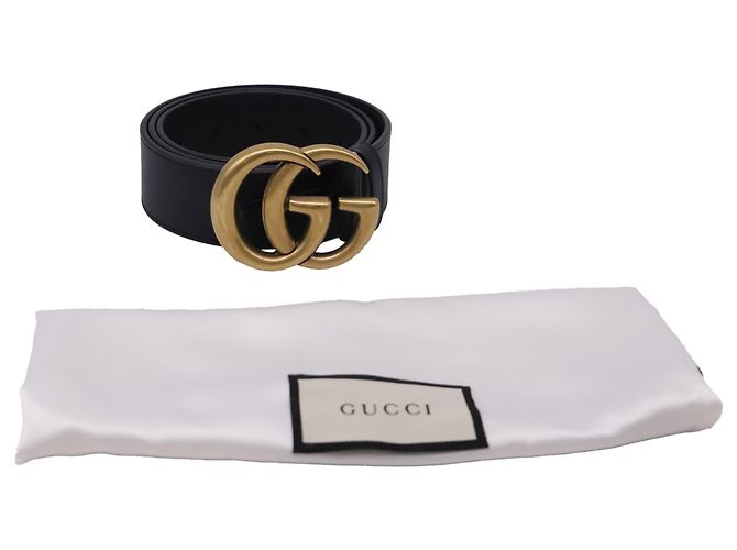 Cinturón Gucci GG Marmont con hebilla en cuero negro - vista 4