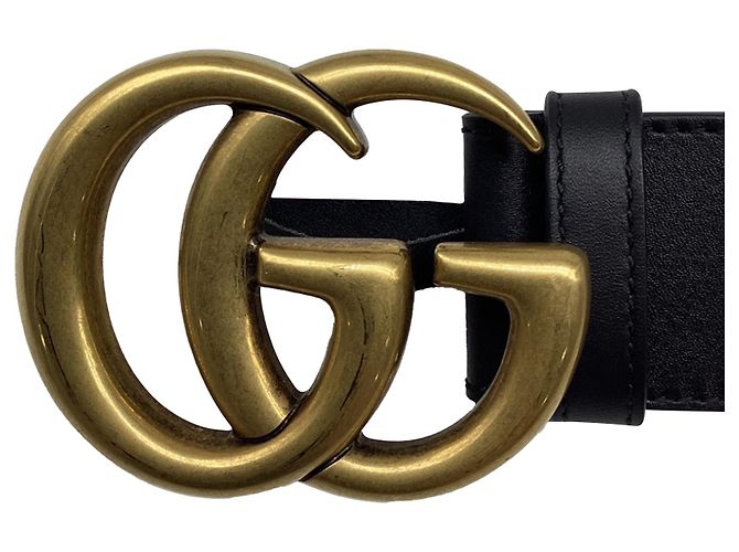 Cinturón Gucci GG Marmont con hebilla en cuero negro - vista 9