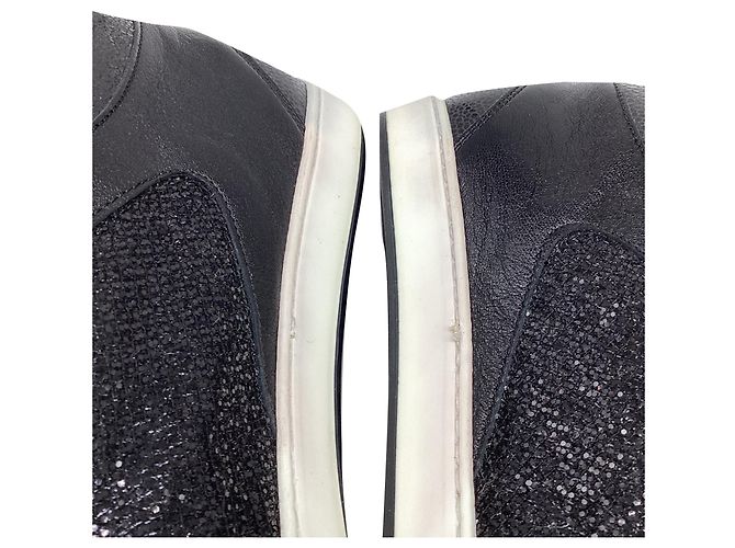 Jimmy Choo Miami Sneaker in schwarzem Glitzer - Ansicht 12