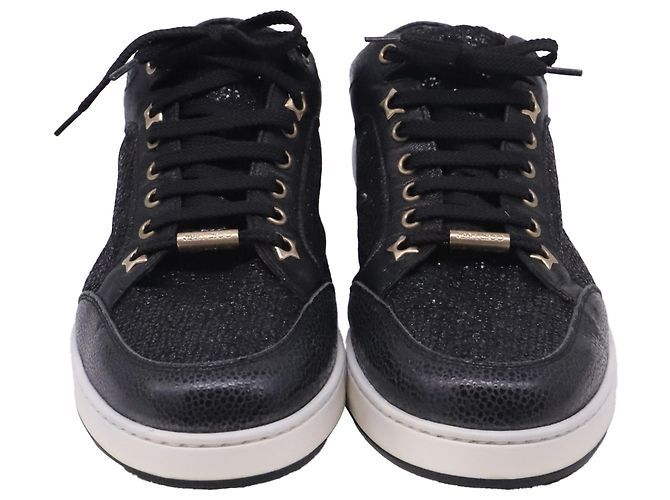 Jimmy Choo Miami Sneaker in schwarzem Glitzer - Ansicht 2