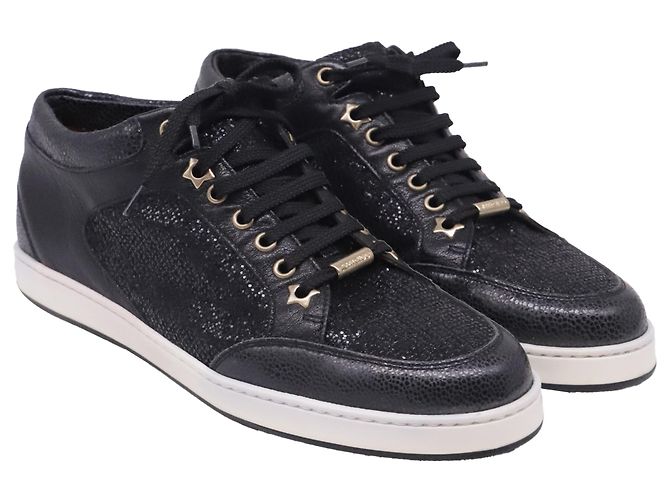 Jimmy Choo Miami Sneaker in schwarzem Glitzer - Ansicht 3